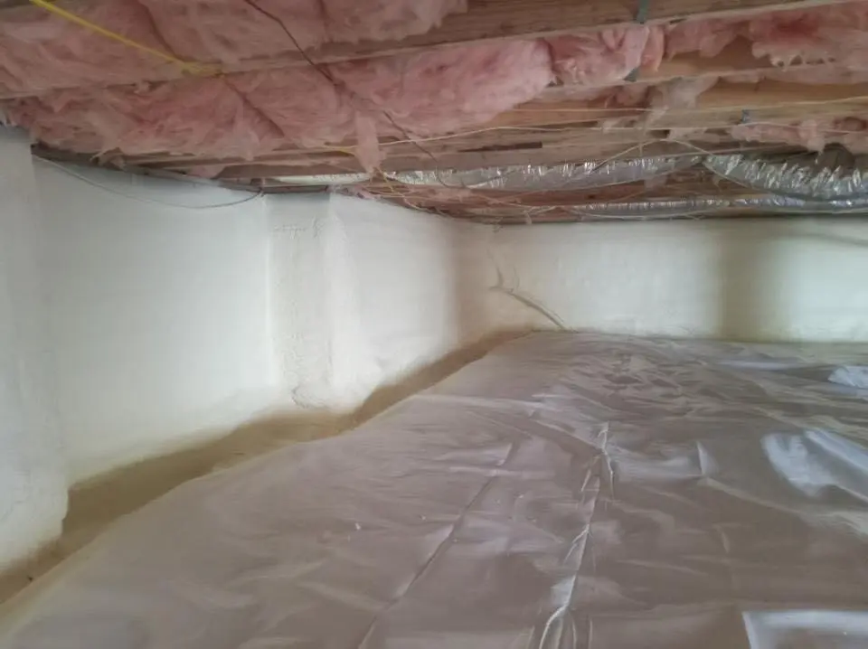 Crawl space encapsulation with closed-cell spray foam for Spray Foam Roofing Repair in Fairview